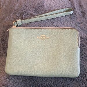 Coach teal wristlet